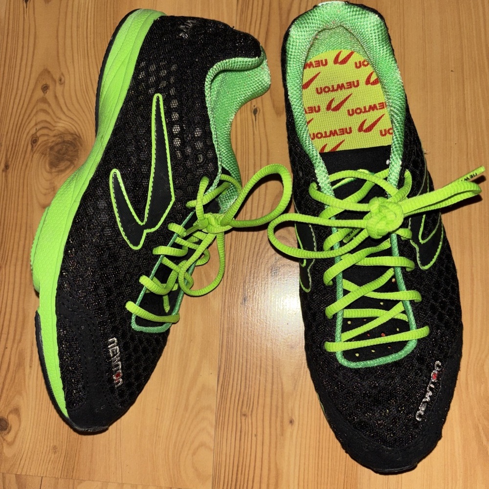 Newton Women's 10 MV2 Mass x Velocity Speed Racer Shoes Black Neon Green Sneaker